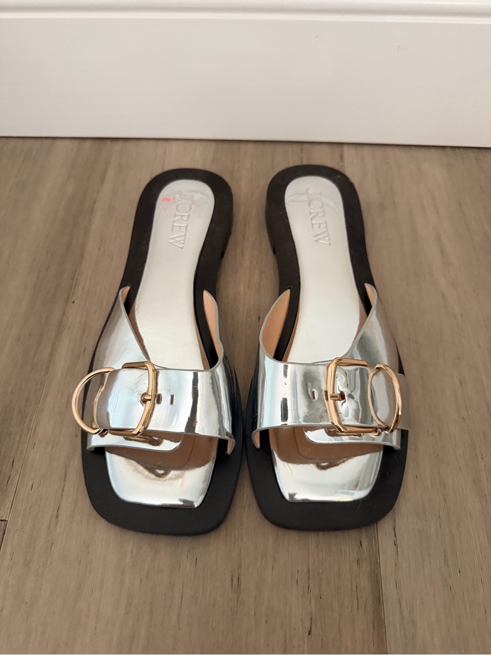 J. Crew Callie sandals in metallic leather Sz 7 - Picture 2 of 10
